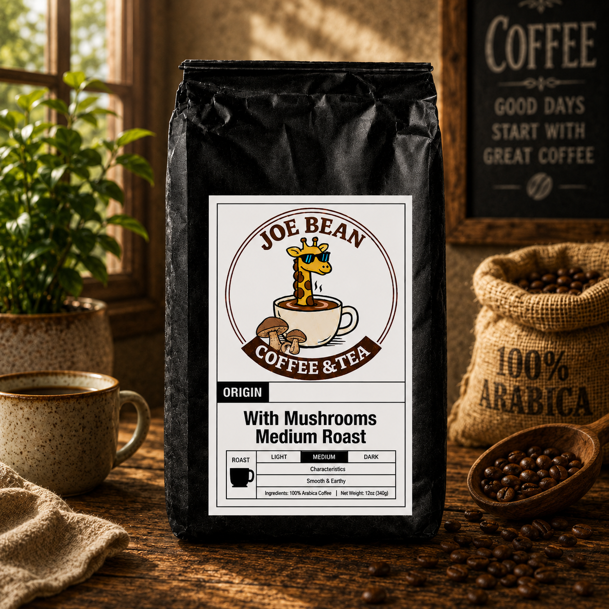 Coffee with Mushrooms Medium Roast